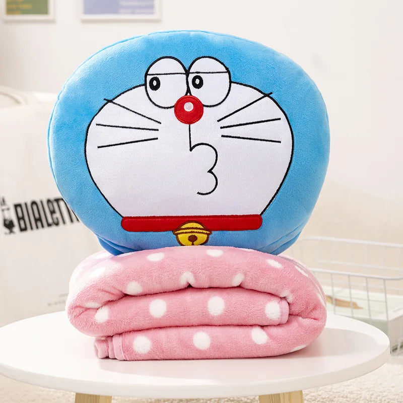 Doraemon Plush Pillow Blanket 3-in-1 Hand Covering Pillow Pillow Blanket Anime Plush Toys