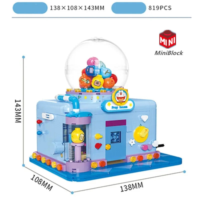 Aoger Japan TV Anime Comic Doraemon Nobis`s Prop House Home Model Building Blocks Bricks Building Blocks Bricks Kid Toy Gift