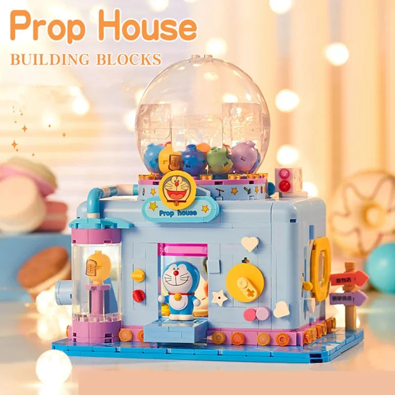 Aoger Japan TV Anime Comic Doraemon Nobis`s Prop House Home Model Building Blocks Bricks Building Blocks Bricks Kid Toy Gift