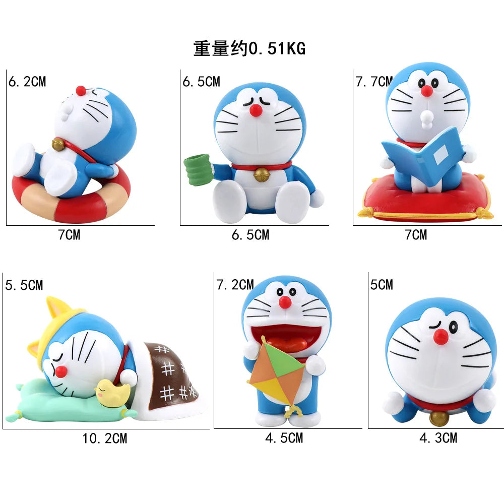 Cartoon Doraemon Keychain Blind Box Leisure Time Series Action Figure Dolls Keychains Surprise Bag Car Key Chain Christmas Gifts