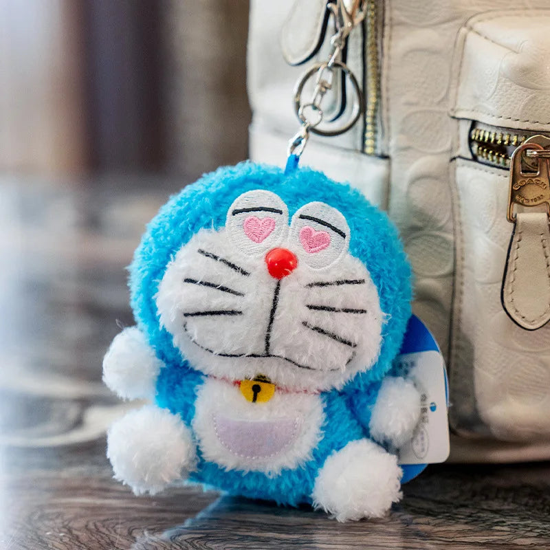 10cm Doraemon emoticon Plush doll Plush pendant Lovers Key buckle Cartoon Anime periphery Children Toy birthday Holiday gifts