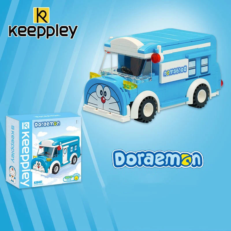 Anime Cartoon Keeppley Doraemon Bus Beetle Building Block Assembly Puzzle Peripheral Model Figure Birthday Gift Peripheral