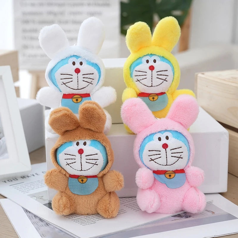 Cute Cartoon Doraemon Plush Toy Dingdang Cat Stuffed Doll Keychain Soft Plush Doll Backpack Pendant Car Key Holder Kid Gifts