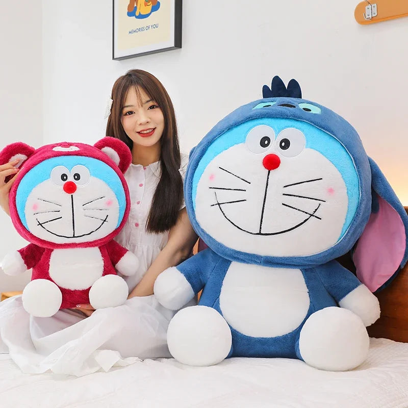 60cm Kawaii Stitch Strawberry Bear Transformation Doraemon Stuffed Plush Toy Big Size Soft Pillow Plush Dolls Kids Birthday Gift