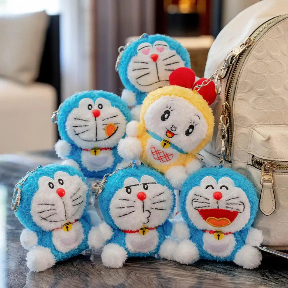 10cm Doraemon emoticon Plush doll Plush pendant Lovers Key buckle Cartoon Anime periphery Children Toy birthday Holiday gifts