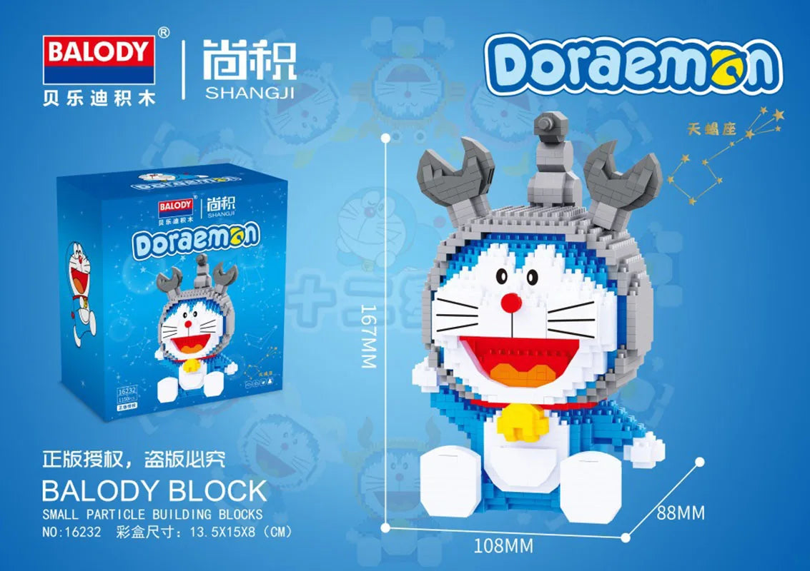 Cartoon Twelve Constellations Doraemon Leonis Figures Building Blocks Aries Cancer Mirco Brick Taurus Toys For Children Gifts