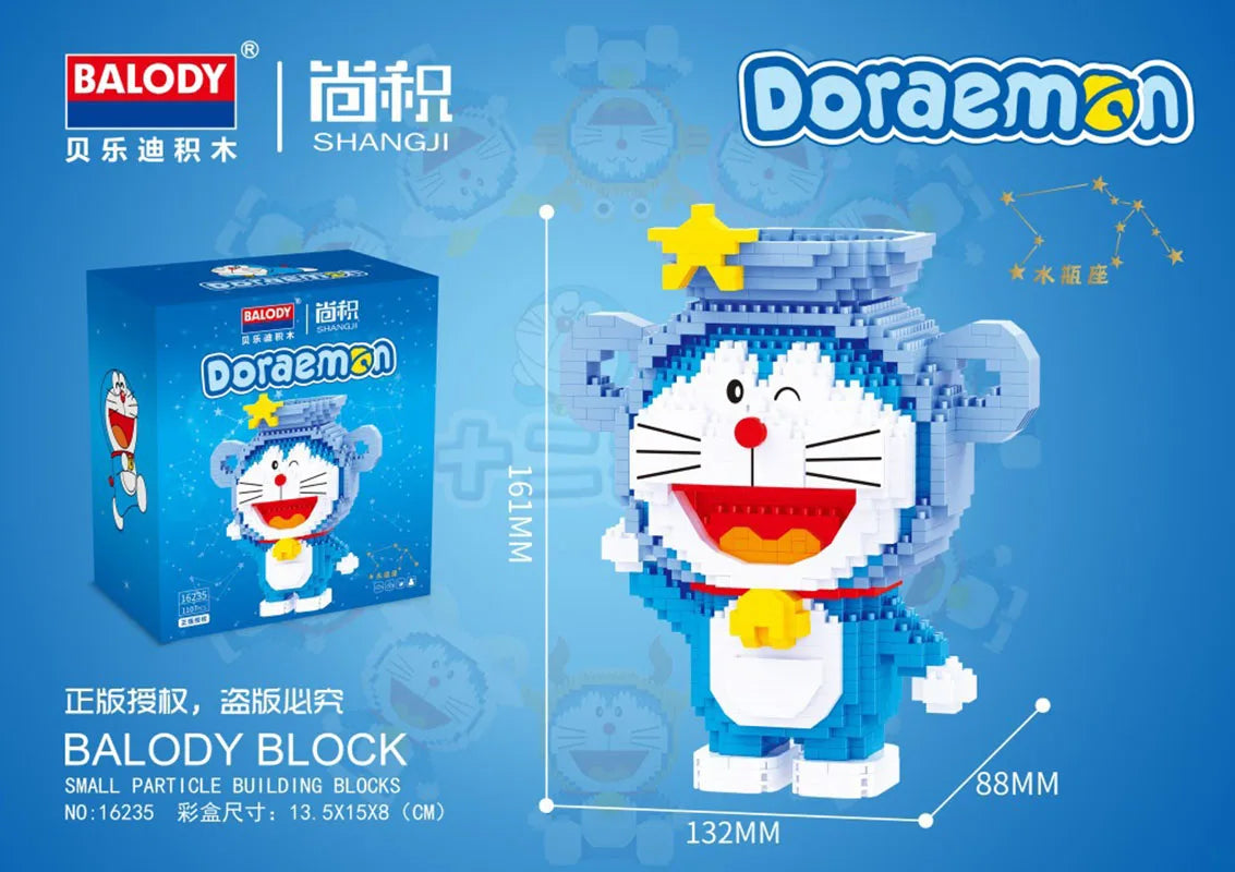 Cartoon Twelve Constellations Doraemon Leonis Figures Building Blocks Aries Cancer Mirco Brick Taurus Toys For Children Gifts