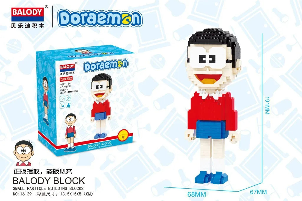 Balody Doraemon Around The World Micro Building Blocks Traveling Pirate Magic Doraemon Mini Brick Figure Toys For Children Gifts