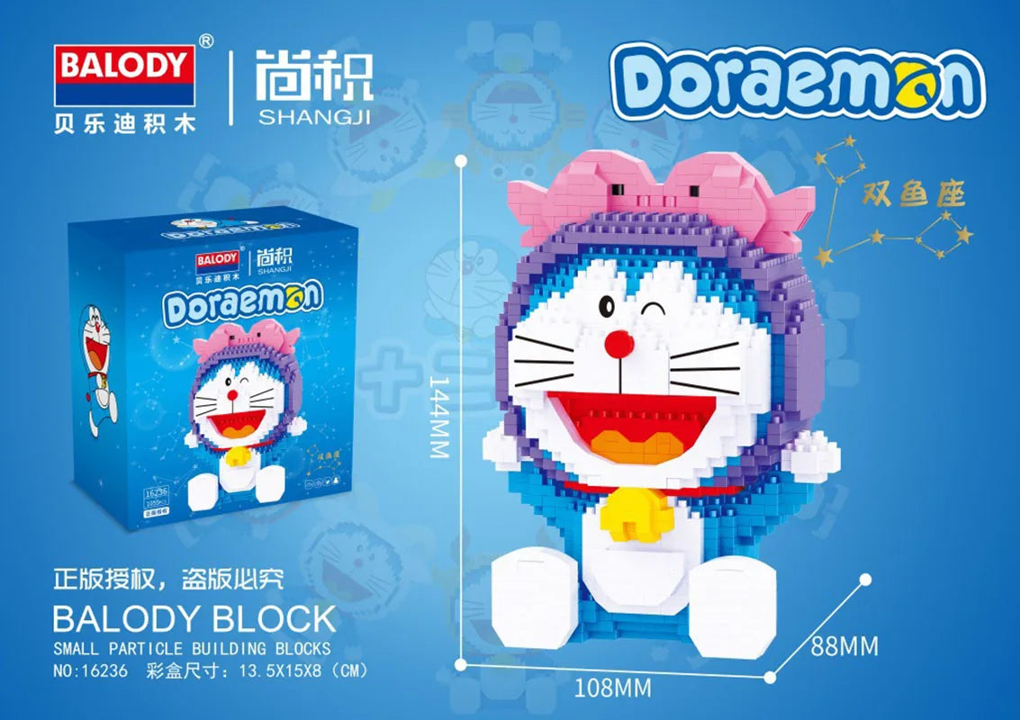 Cartoon Twelve Constellations Doraemon Leonis Figures Building Blocks Aries Cancer Mirco Brick Taurus Toys For Children Gifts