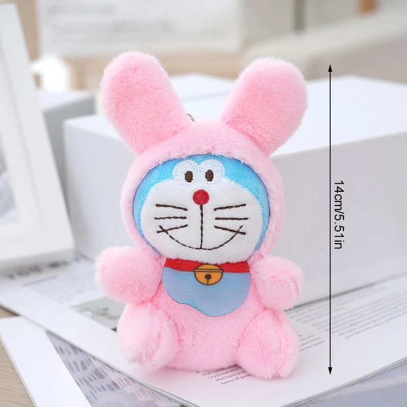 Cute Cartoon Doraemon Plush Toy Dingdang Cat Stuffed Doll Keychain Soft Plush Doll Backpack Pendant Car Key Holder Kid Gifts