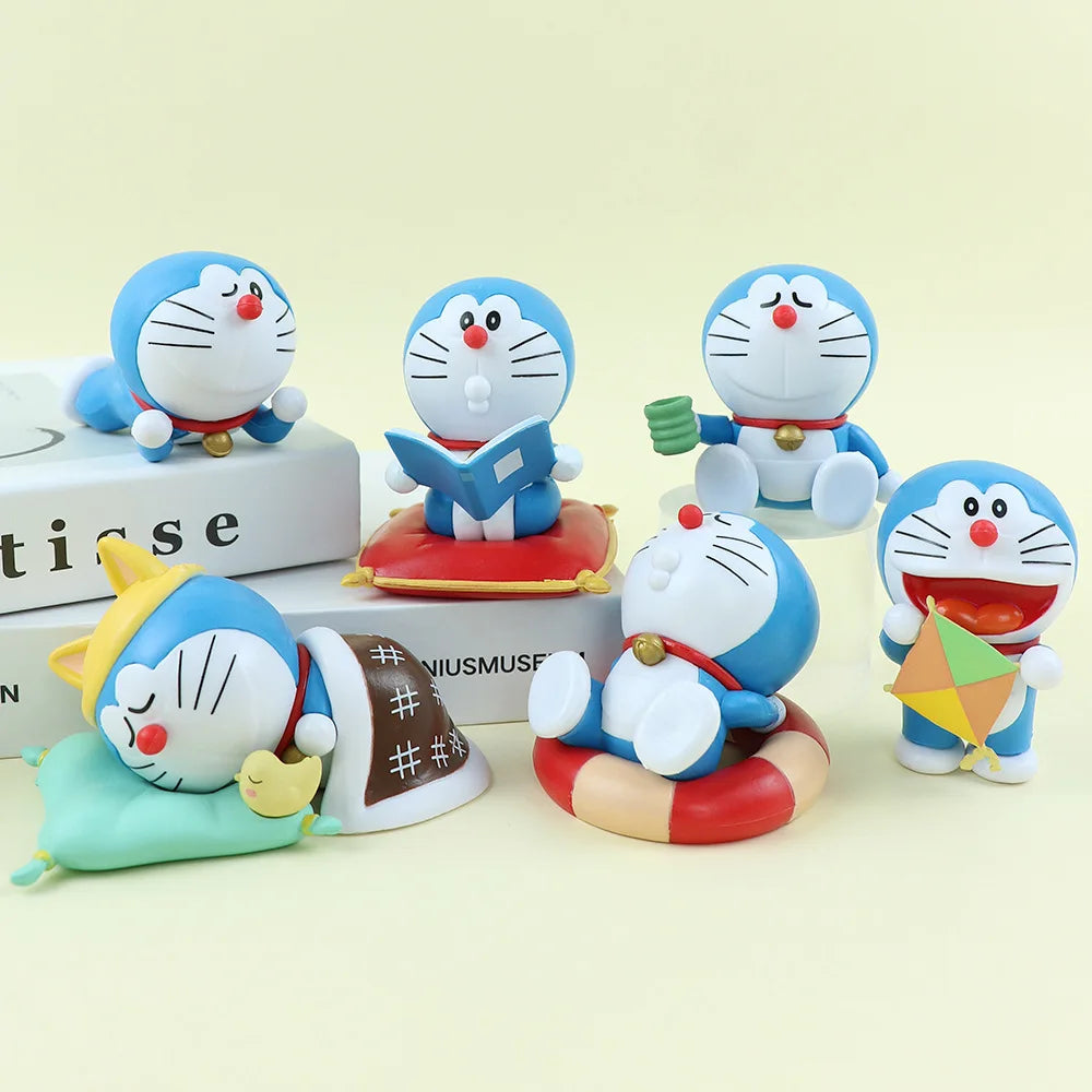 Cartoon Doraemon Keychain Blind Box Leisure Time Series Action Figure Dolls Keychains Surprise Bag Car Key Chain Christmas Gifts