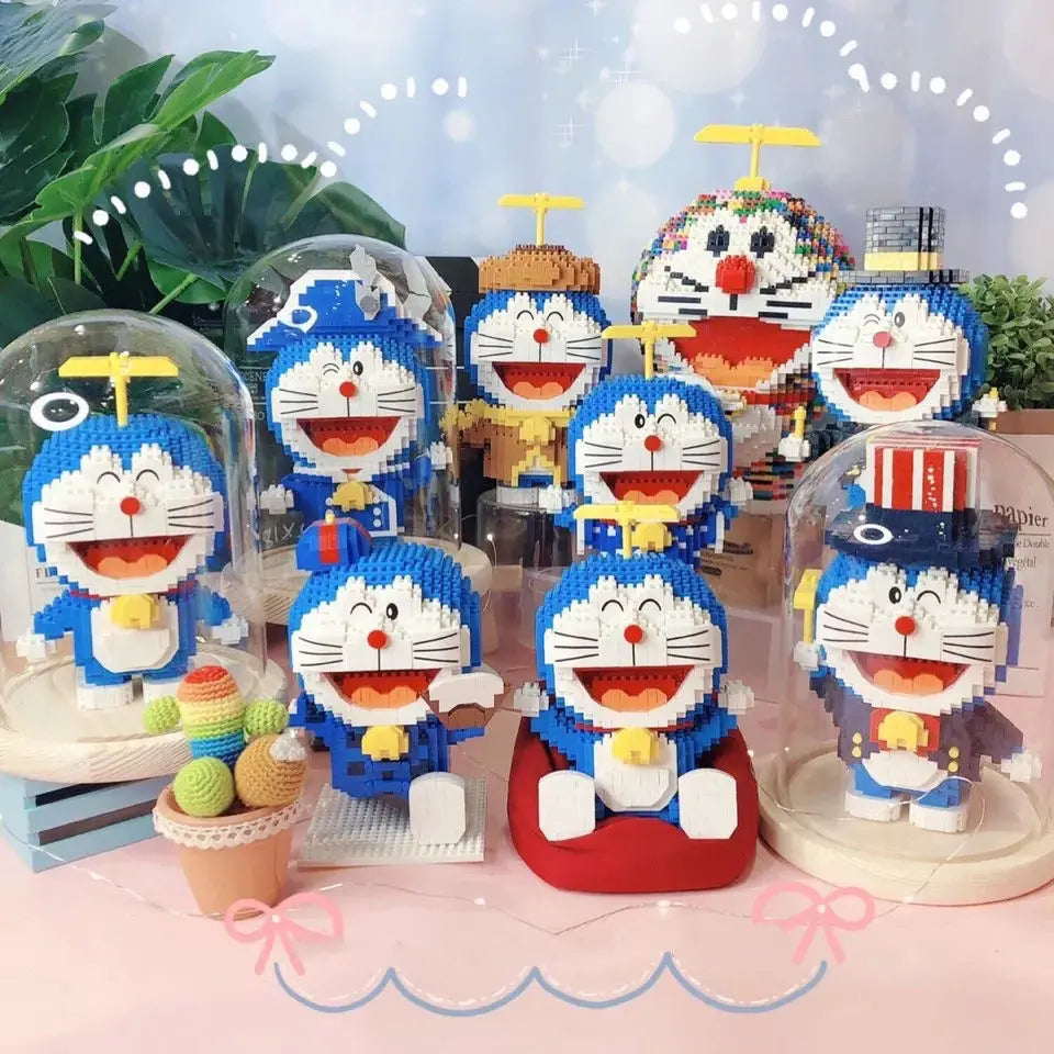 Balody Doraemon Around The World Micro Building Blocks Traveling Pirate Magic Doraemon Mini Brick Figure Toys For Children Gifts